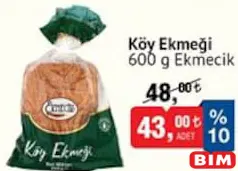 EKMECİK KÖY EKMEĞİ 600 G fiyat ve kampanya bilgisi